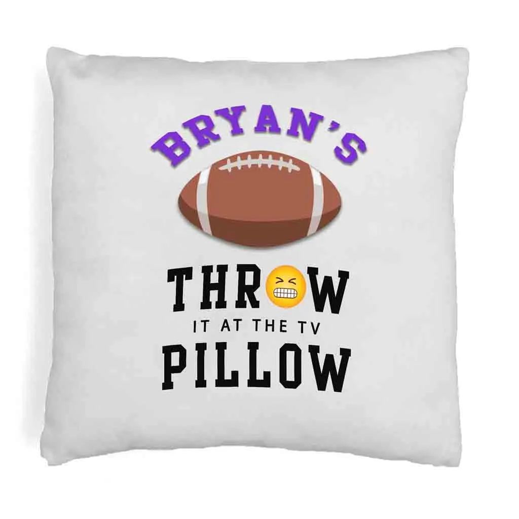 Football Fan Personalized Throw Pillow Cover