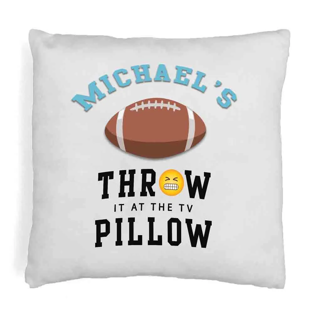 Football Fan Personalized Throw Pillow Cover