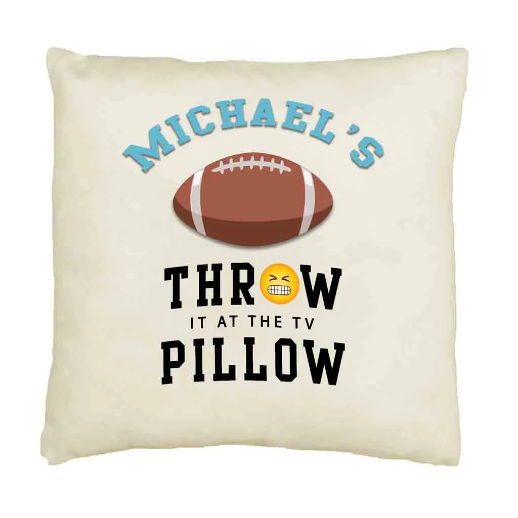 Football Fan Personalized Throw Pillow Cover