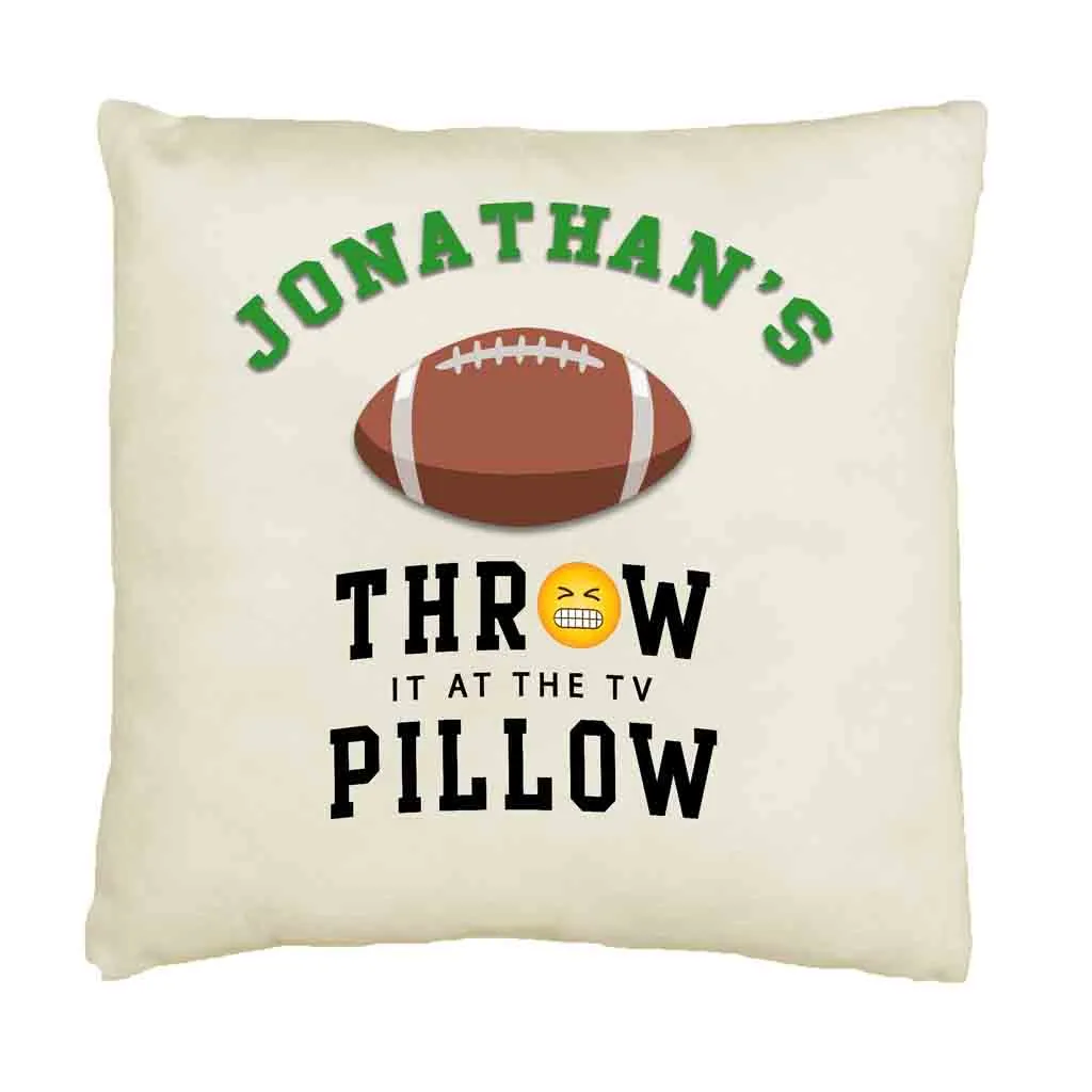 Football Fan Personalized Throw Pillow Cover