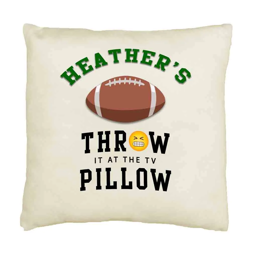 Football Fan Personalized Throw Pillow Cover