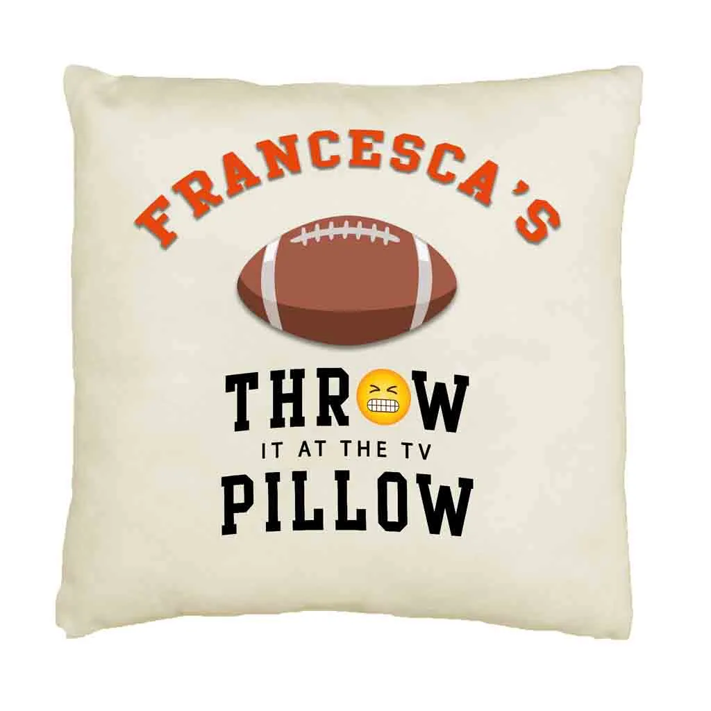 Football Fan Personalized Throw Pillow Cover