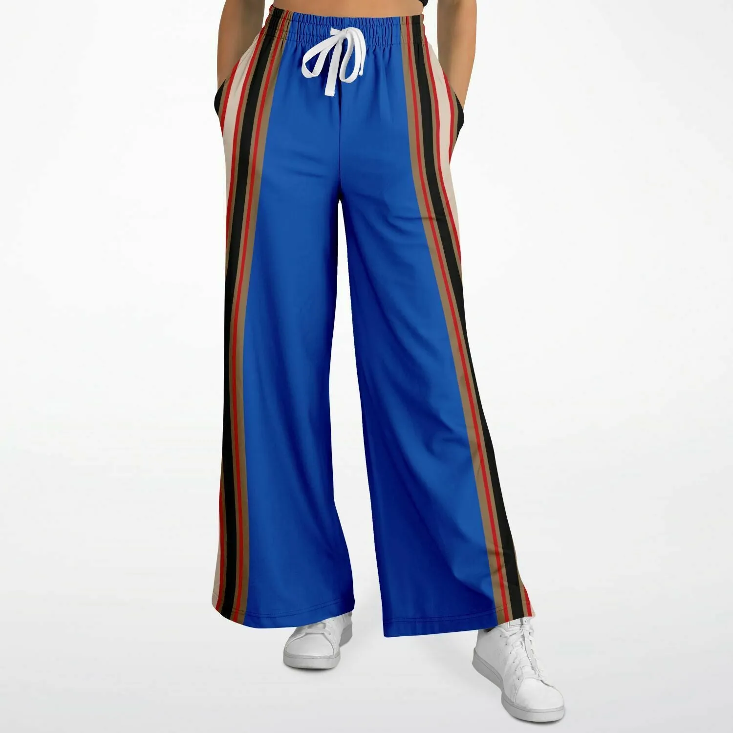 Gold Line Blue Eco-Poly Stretchy Phat Bellbottoms