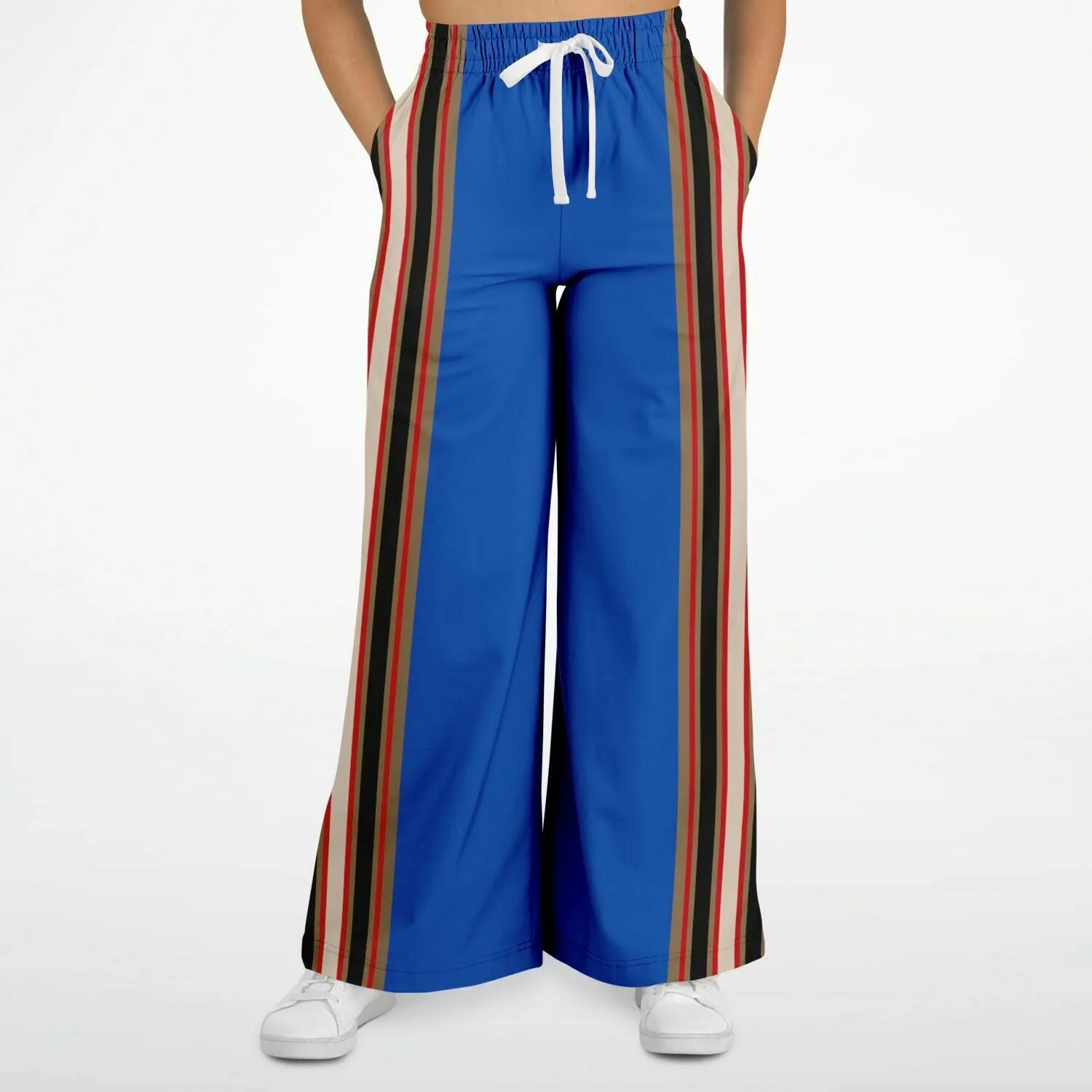 Gold Line Blue Eco-Poly Stretchy Phat Bellbottoms