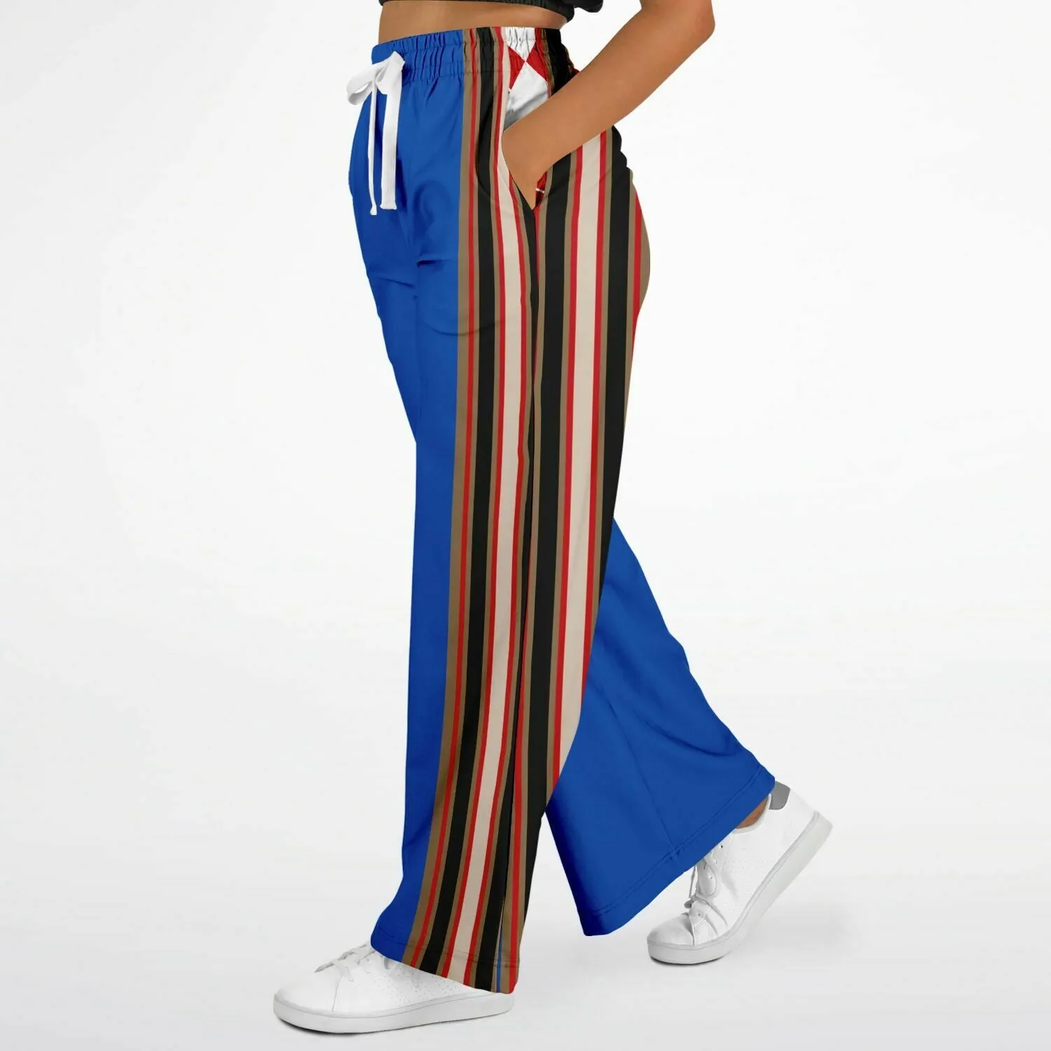 Gold Line Blue Eco-Poly Stretchy Phat Bellbottoms