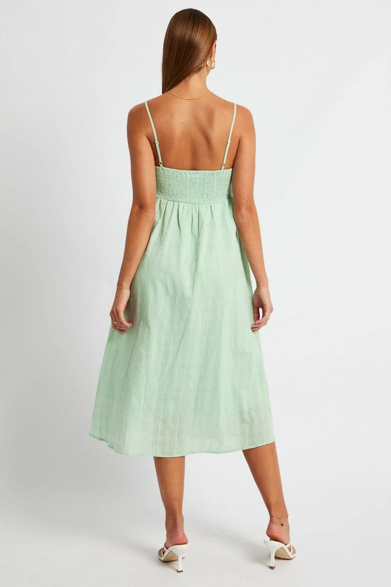 Green Midi Dress Sleeveless