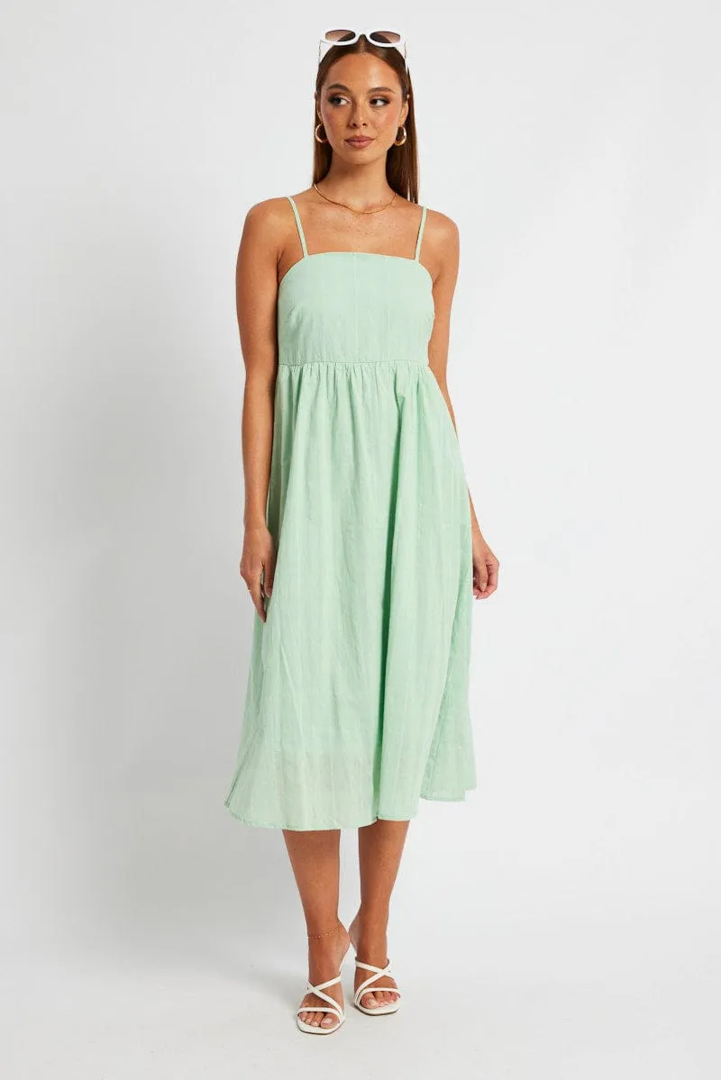 Green Midi Dress Sleeveless