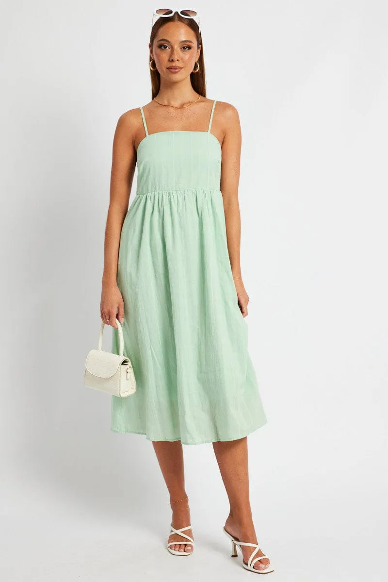 Green Midi Dress Sleeveless