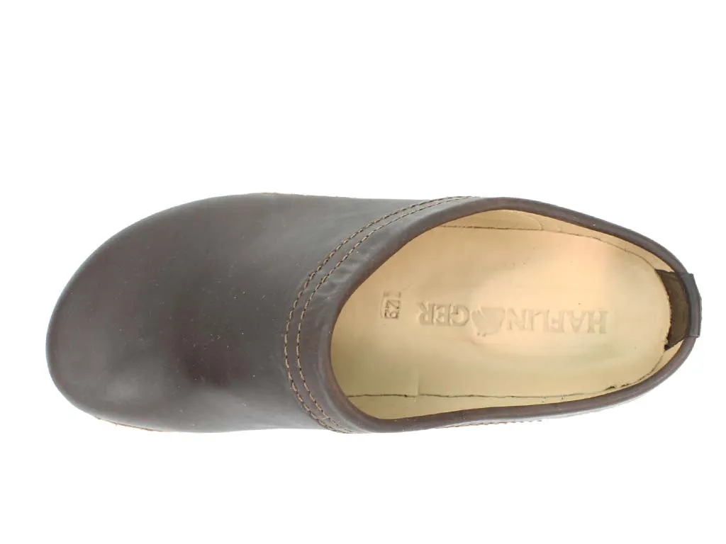 Haflinger Leather Clogs Malmo Brown