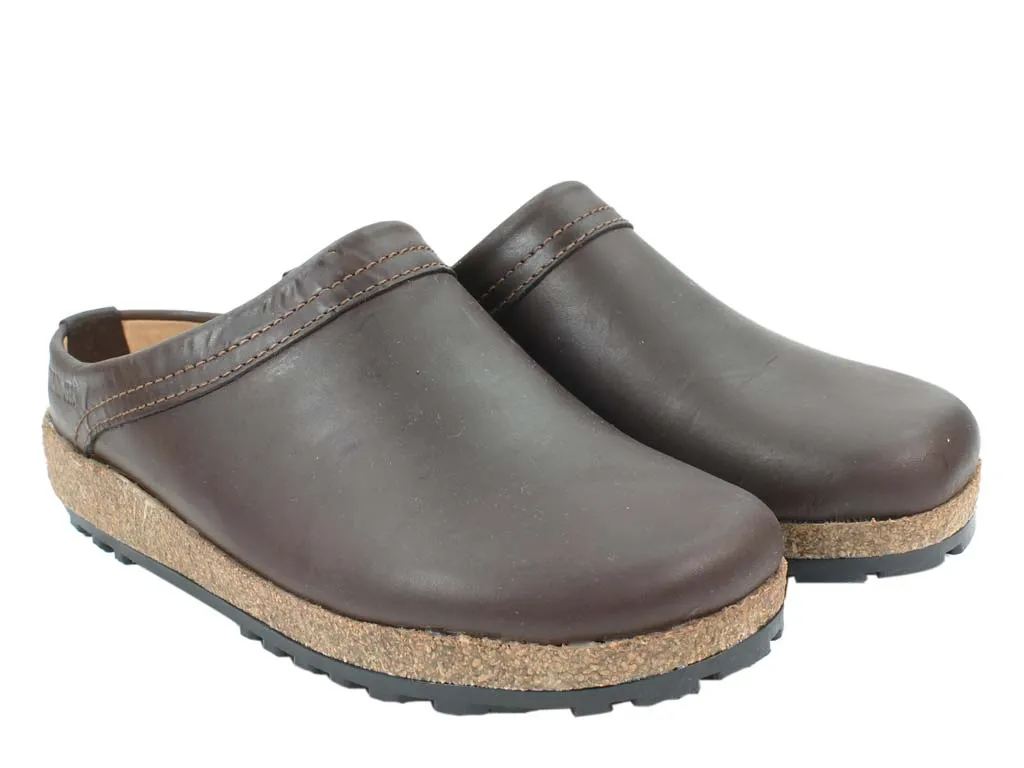 Haflinger Leather Clogs Malmo Brown