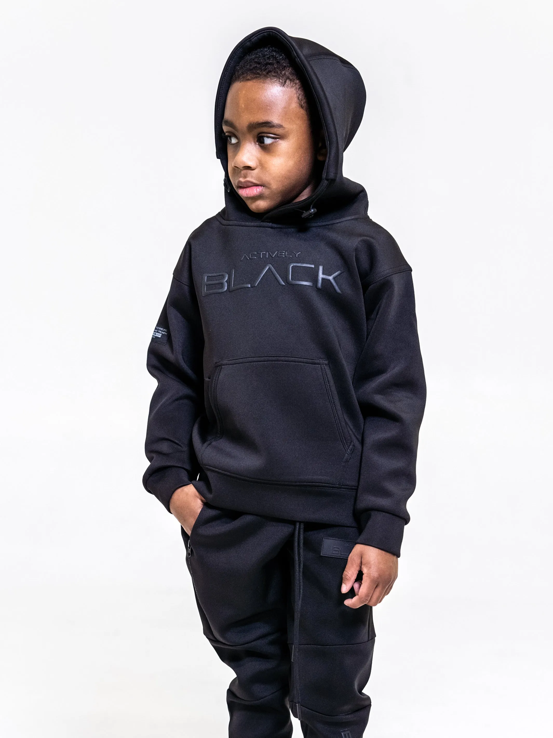 Kids Actively Black Performance Tech Hoodie