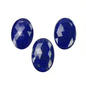 LAPIS LAZULI Gemstone Rose Cut : 28.77cts Natural Untreated Unheated Blue Lapis Oval Shape 22*15mm 3pcs