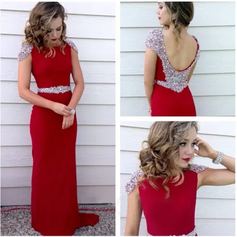 Long Prom Dress Red Prom Dress Party Chiffon Prom Dress Sheath Evening Dress Gown