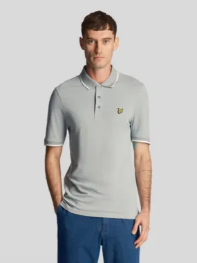 Lyle & Scott Golden Eagle Tipped Polo Shirt/Slate Blue - New S24