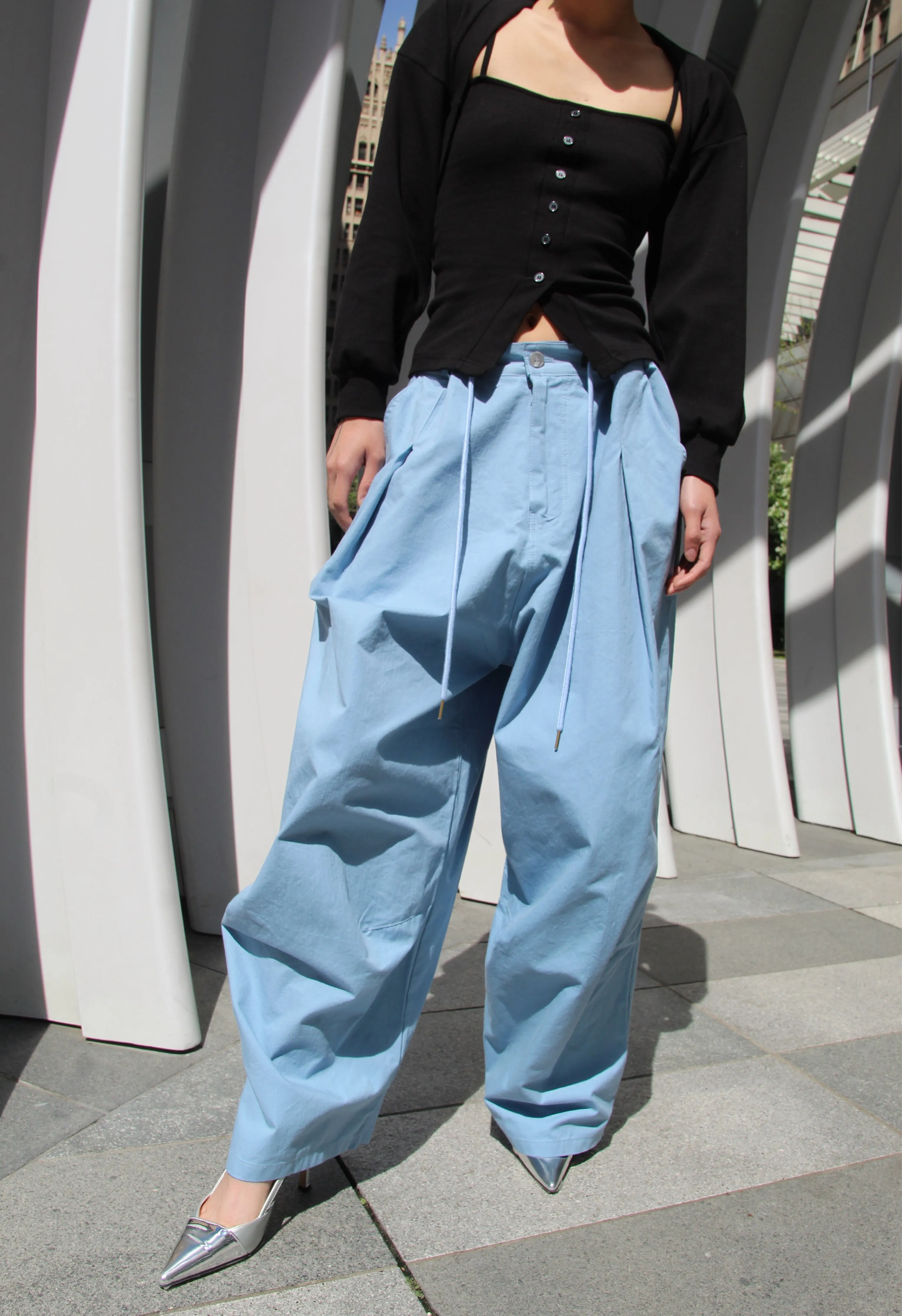 Max Cargos in Pastel Blue