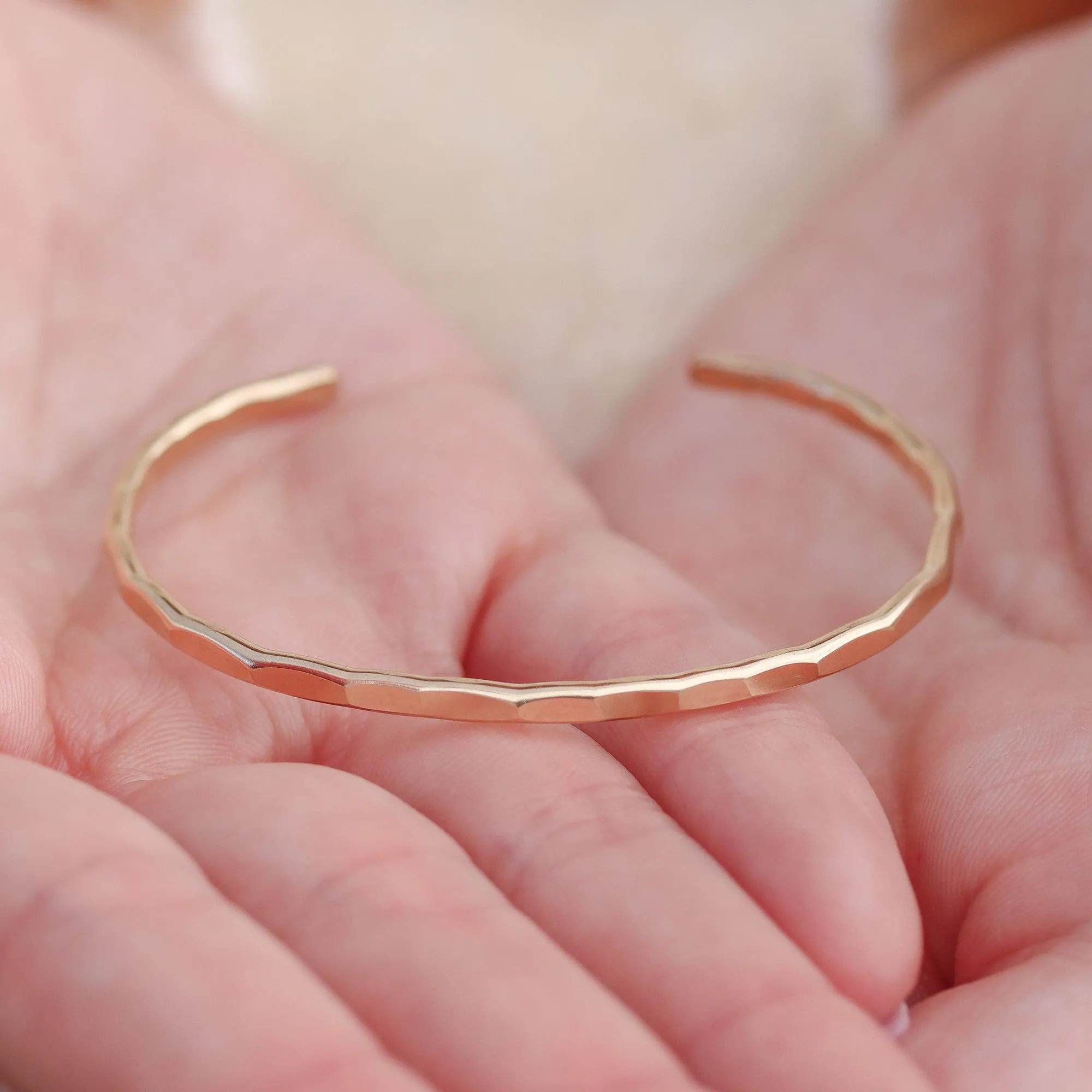 Medium Hammered Gold Cuff Bracelet