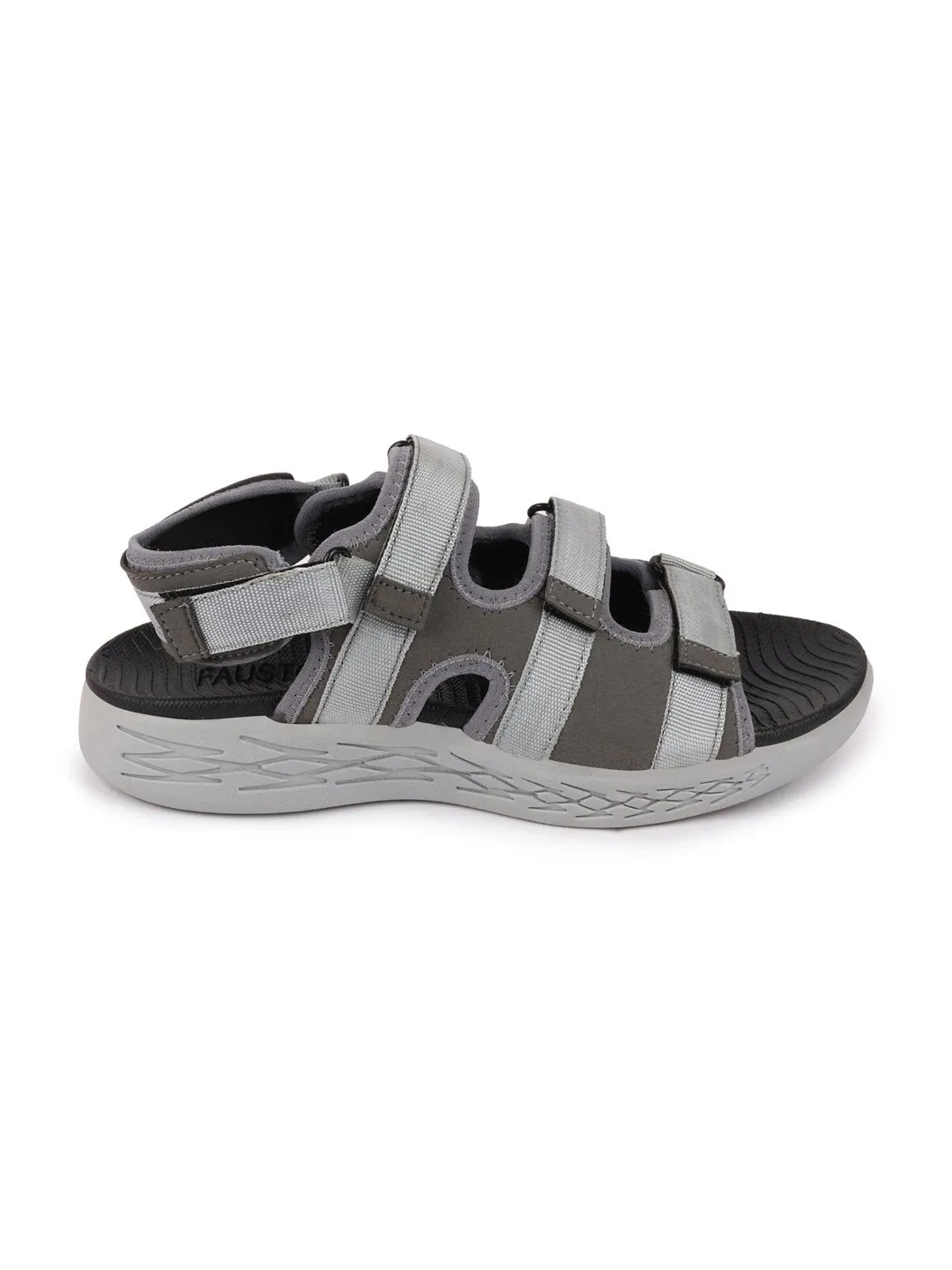 Men Grey Multi Strap Phylon Sole Sandals & Floaters