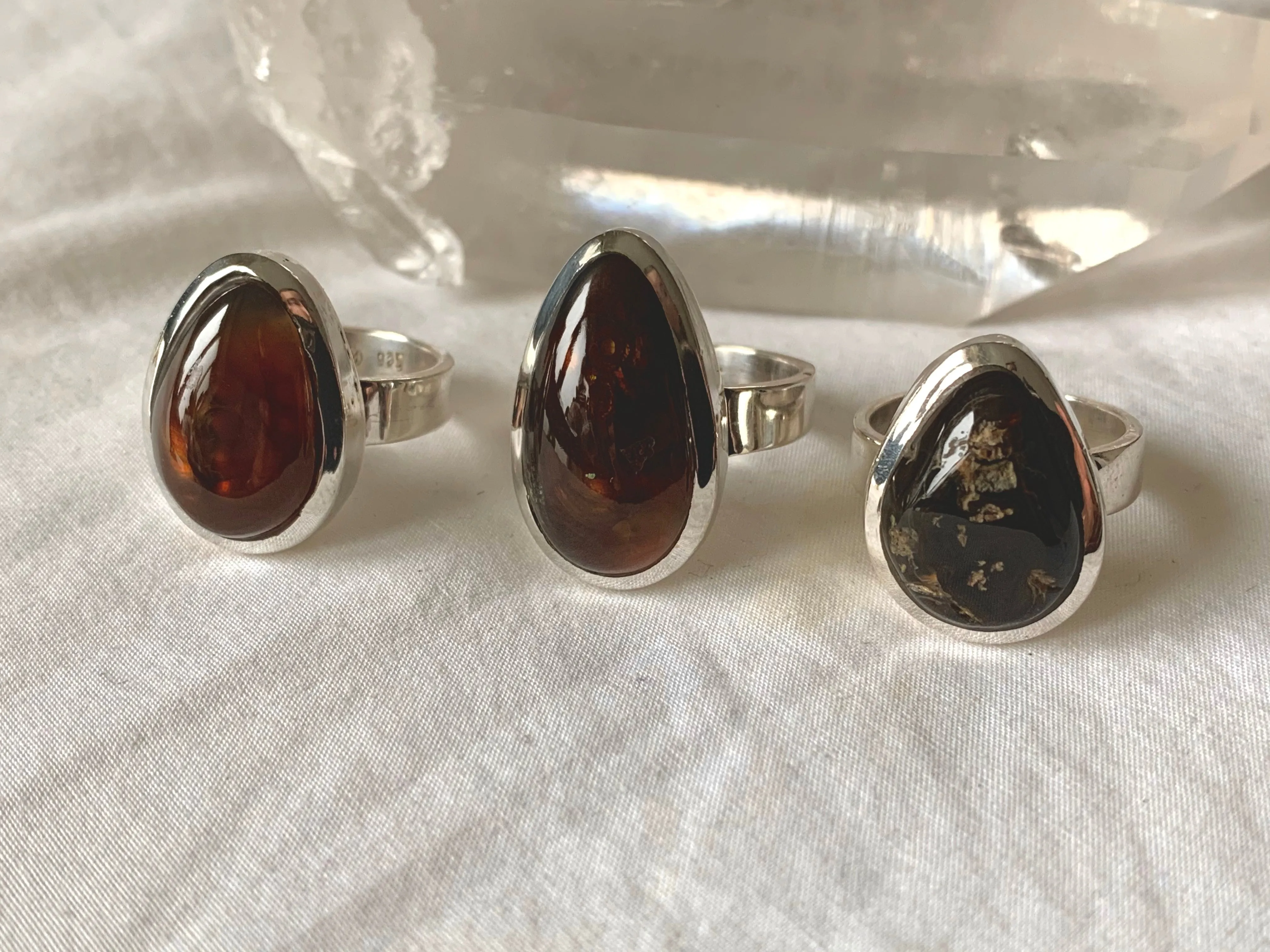 Mexican Fire Agate Naevia Ring - Drop