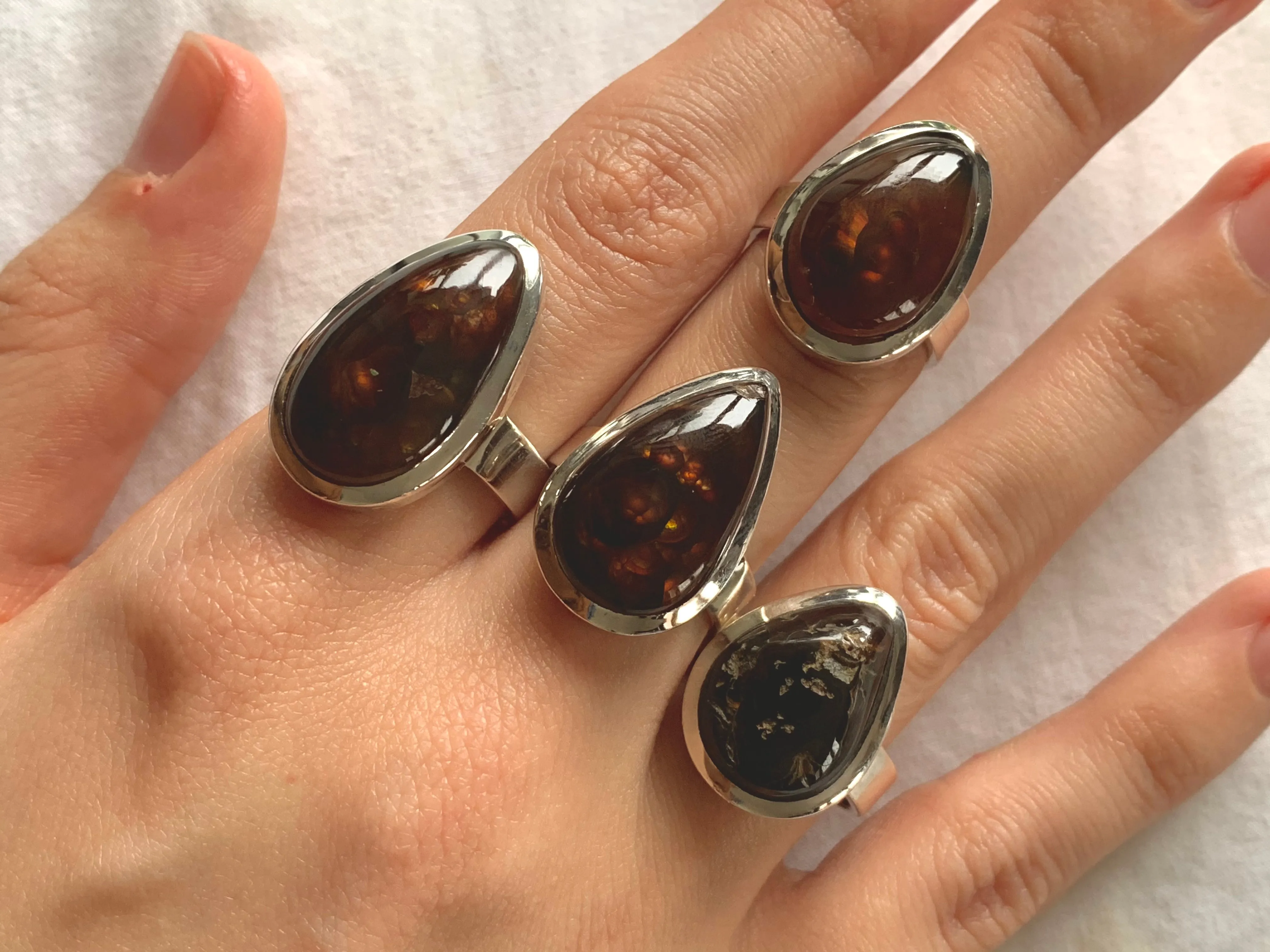 Mexican Fire Agate Naevia Ring - Drop