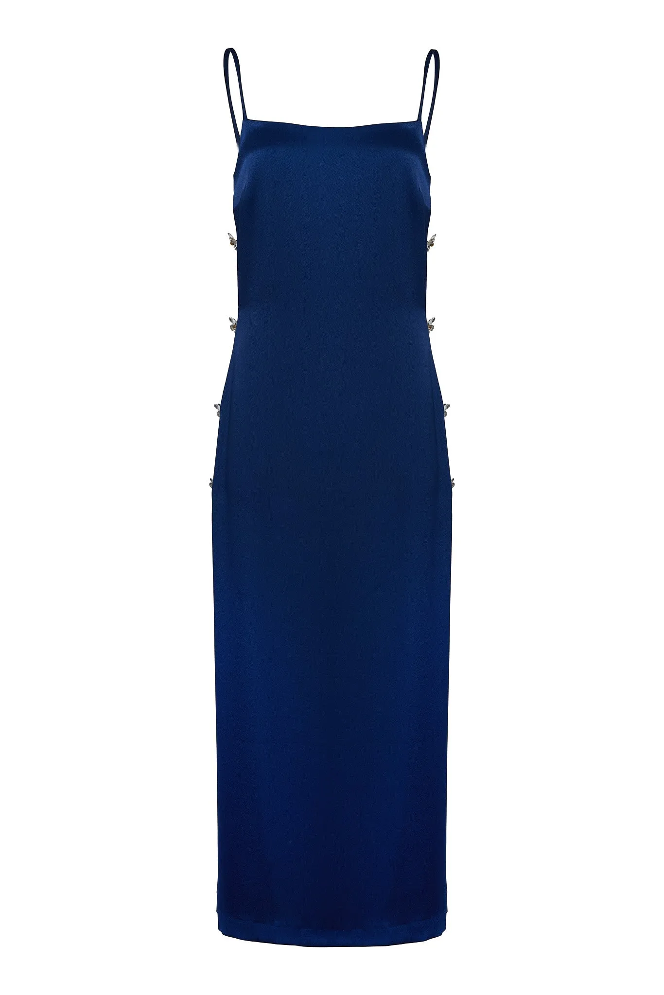 Odysee Silk Maxi Dress Navy Blue