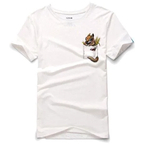 Peek a Boo Squirrel in Your Pocket Graphic Tee T-Shirt in White | DOTOLY