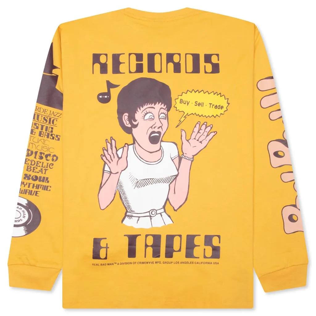 Records And Tapes L/S Tee - Mustard