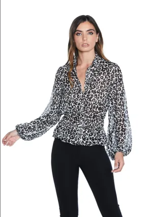 Relish ROAR spotted shirt long puff sleeves RDP2203009034 milk 