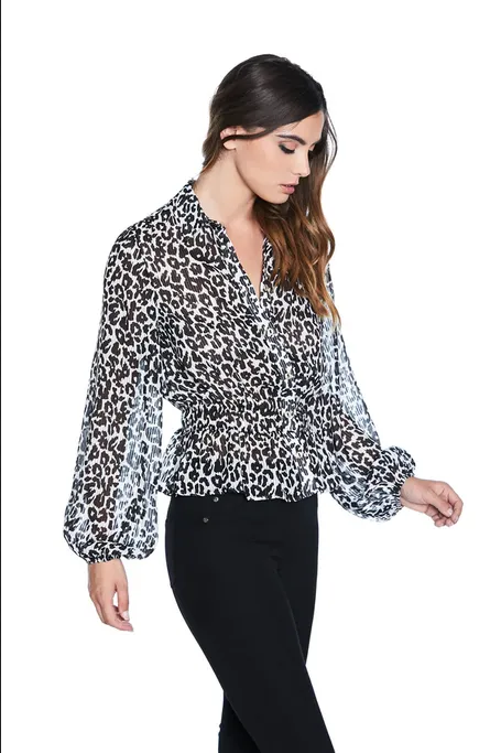 Relish ROAR spotted shirt long puff sleeves RDP2203009034 milk 