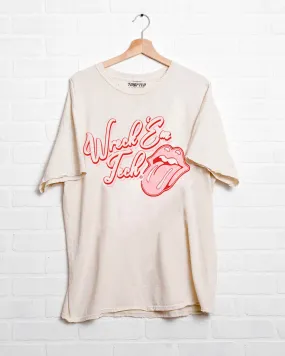 Rolling Stones Texas Tech Malibu Puff Ink Off White Thrifted Tee