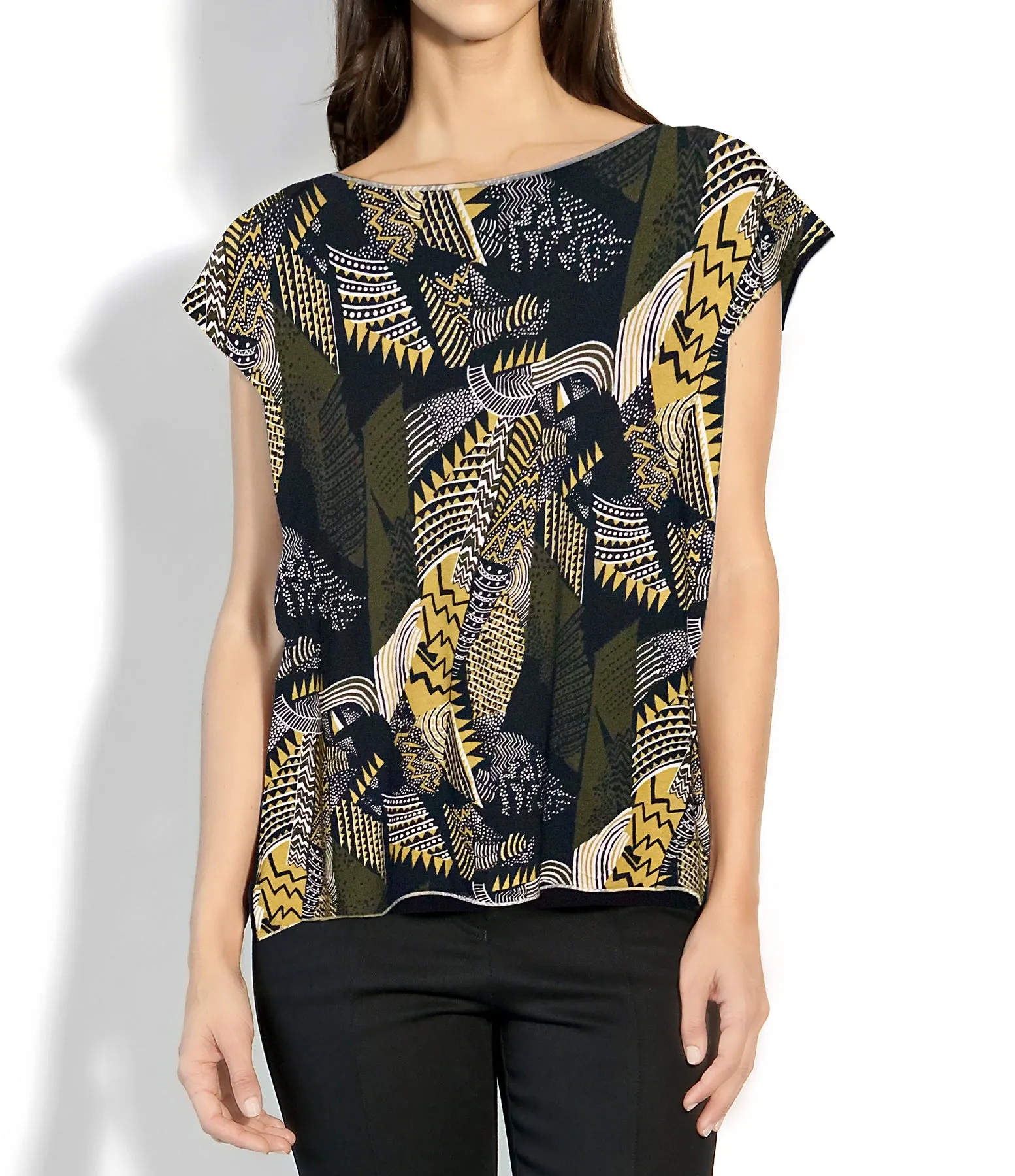 ROXANNE T-SHIRT PRINT JUNGLE/BLACK