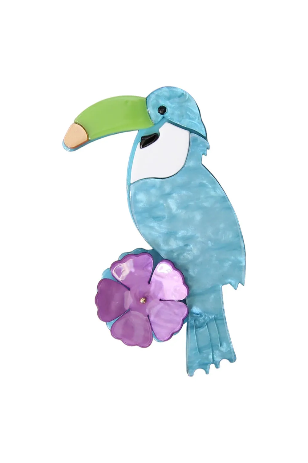 SIA BROOCH PARROT BLUE