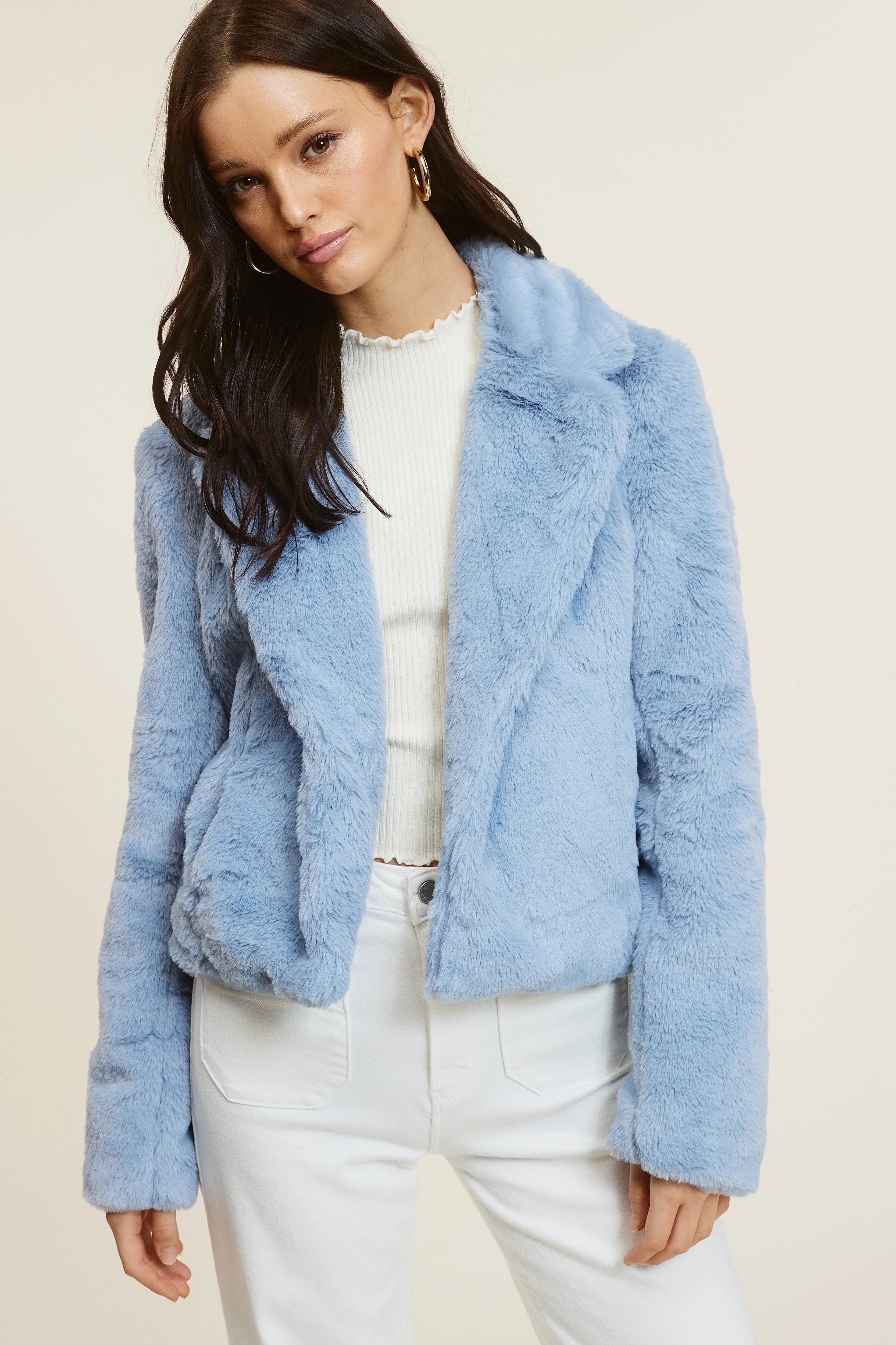 Sky Blue Furry Jacket