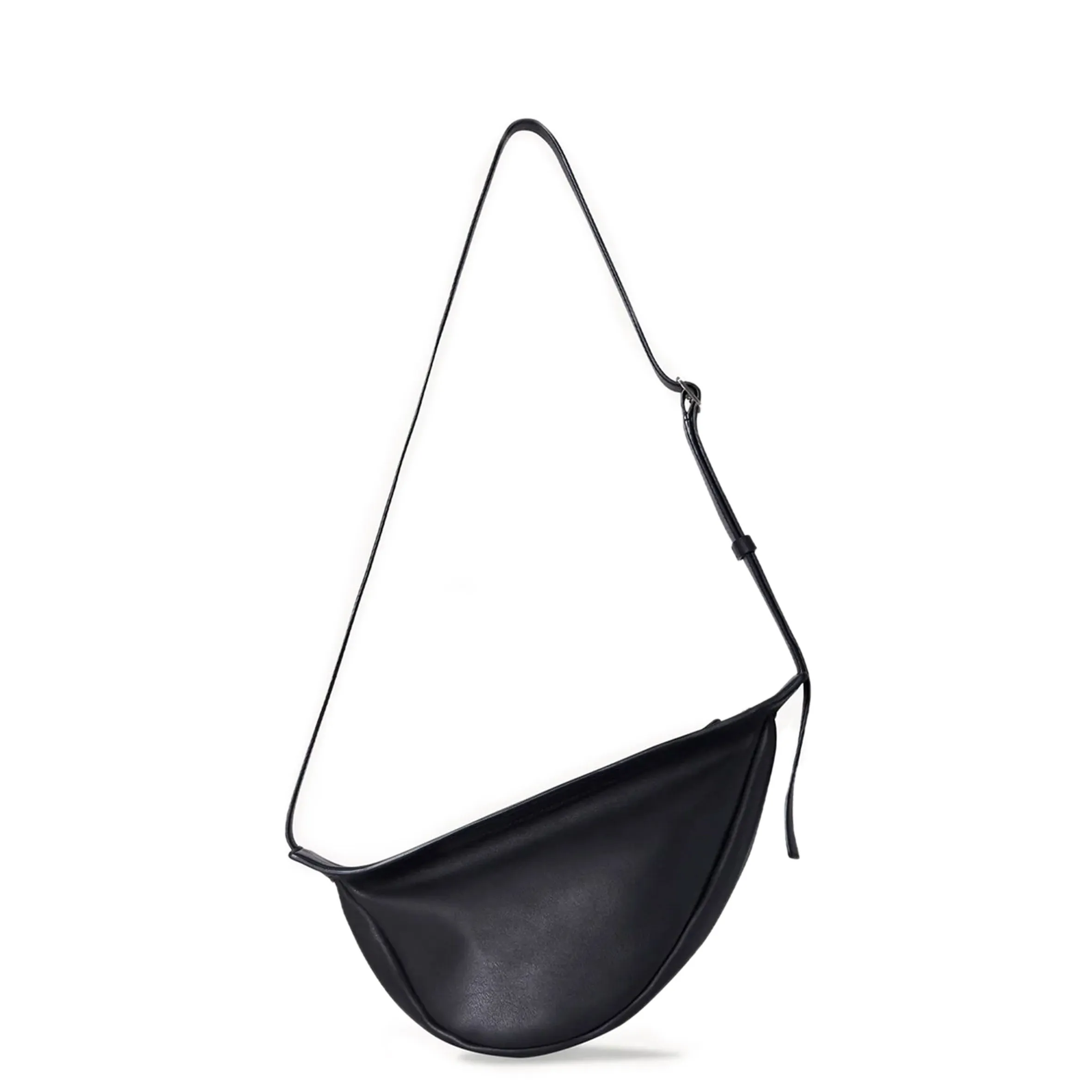 Slouchy Banana Bag Leather Small, Black