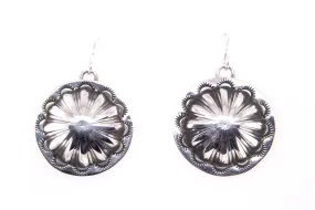 Sterling Silver Concho Earrings by Gary Glandon