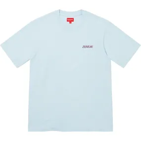 SUPREME WASHED SCRIPT S/S TOP-BLUE