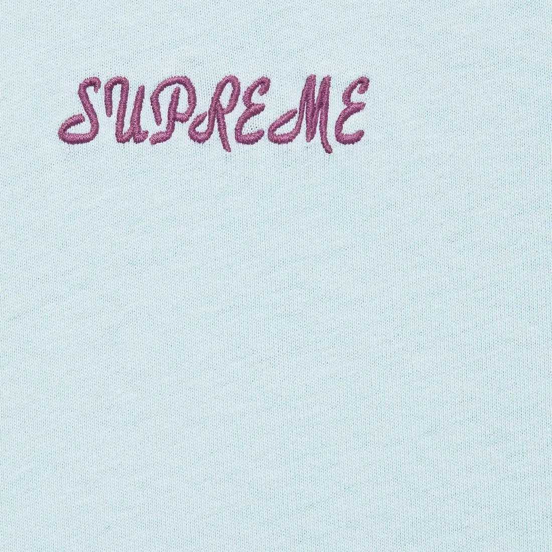 SUPREME WASHED SCRIPT S/S TOP-BLUE