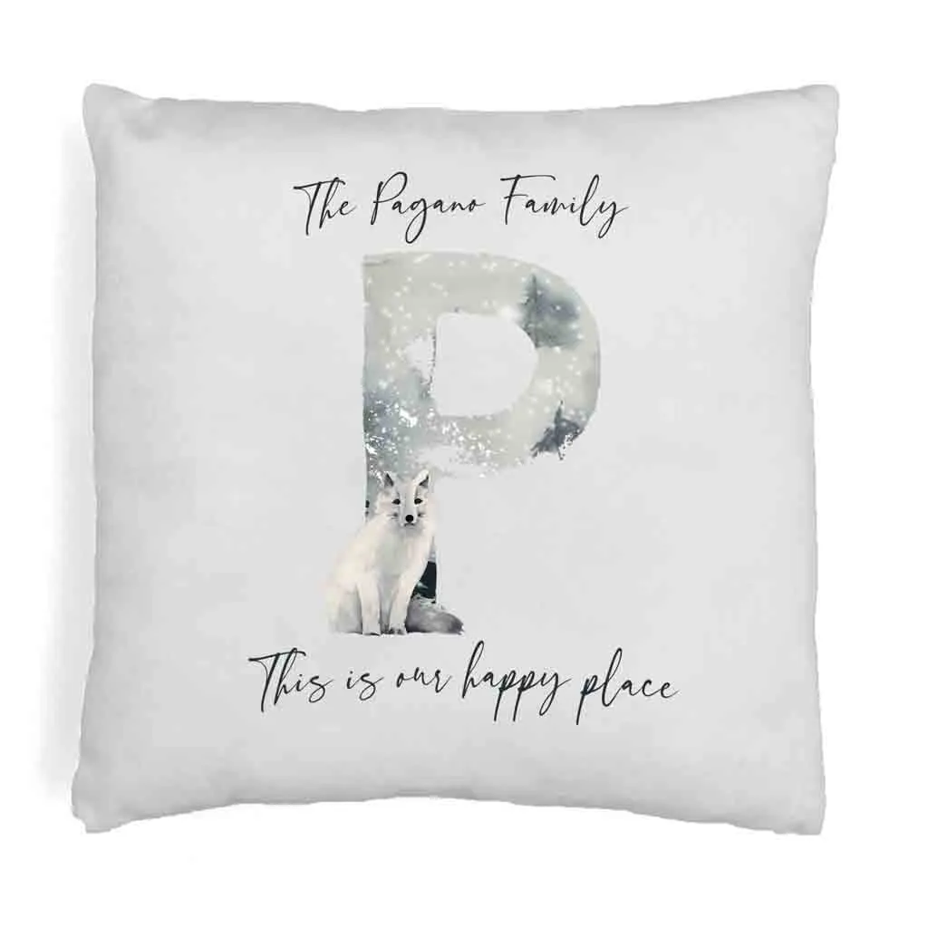 Winter Forest Theme Personalized Holiday Throw Pillow Cover