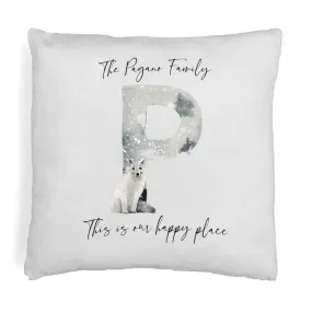 Winter Forest Theme Personalized Holiday Throw Pillow Cover